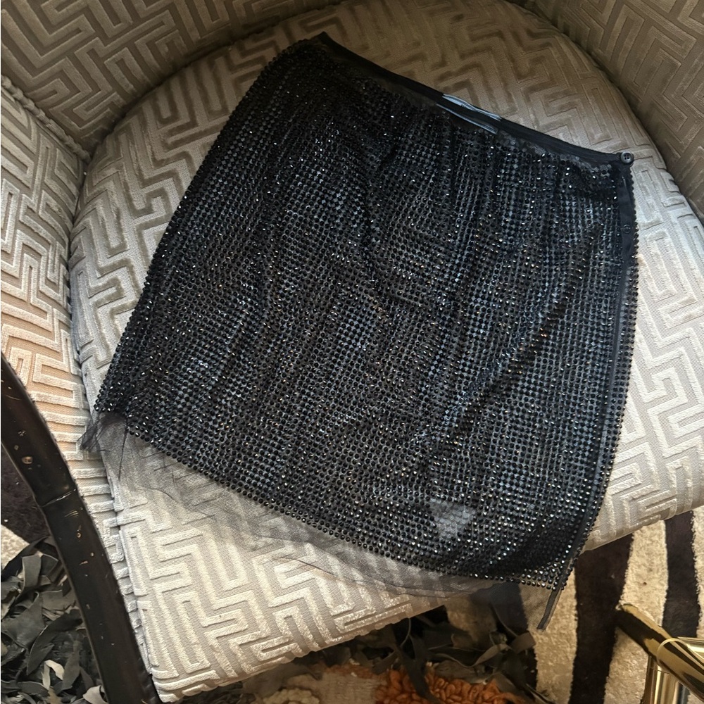Prada Black Beaded Skirt
